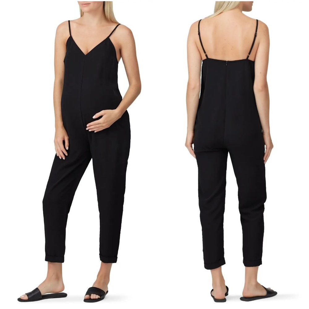 Hatch Black V-Neck Spaghetti Strap Jumpsuit